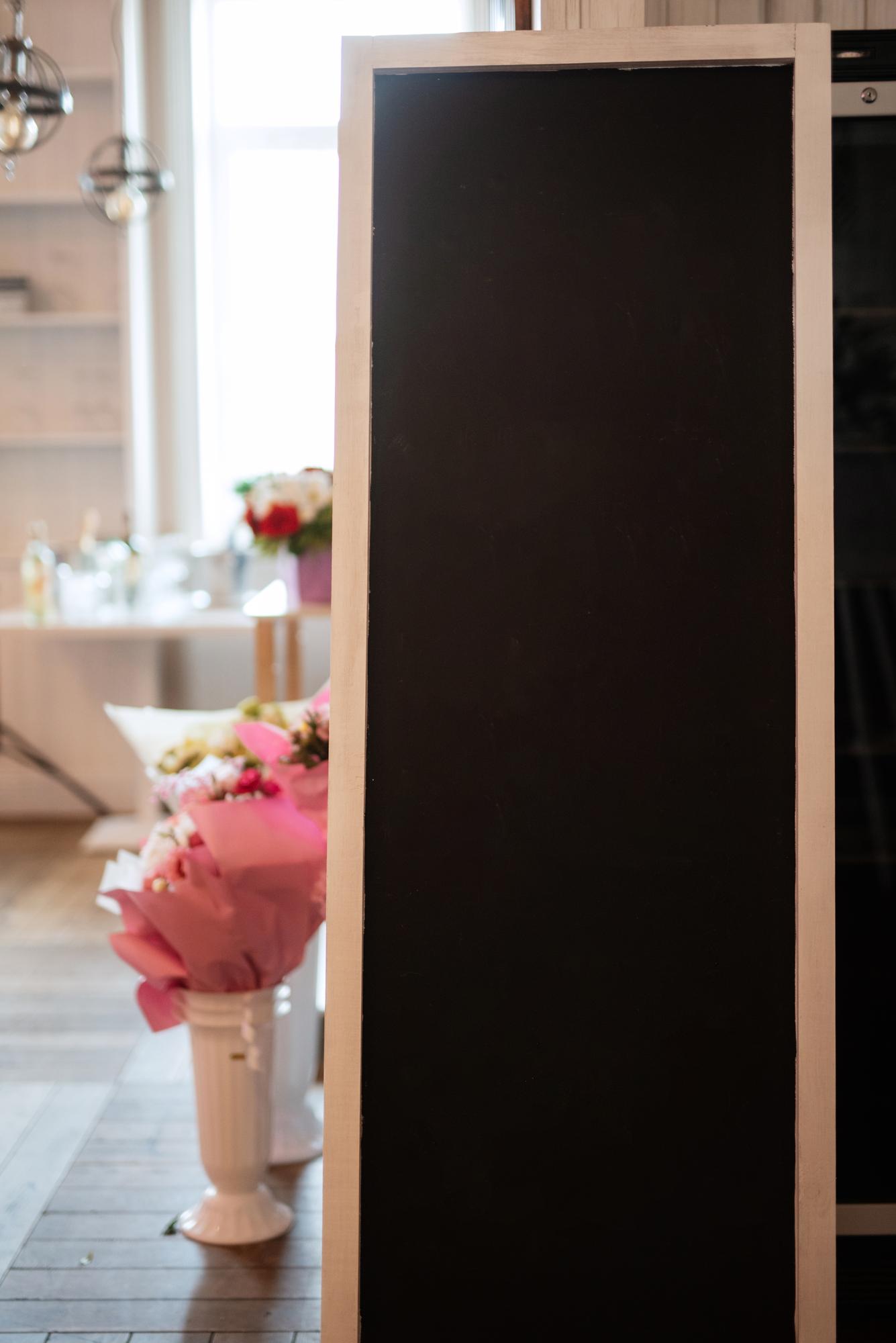 Studio doorway with welcome sign